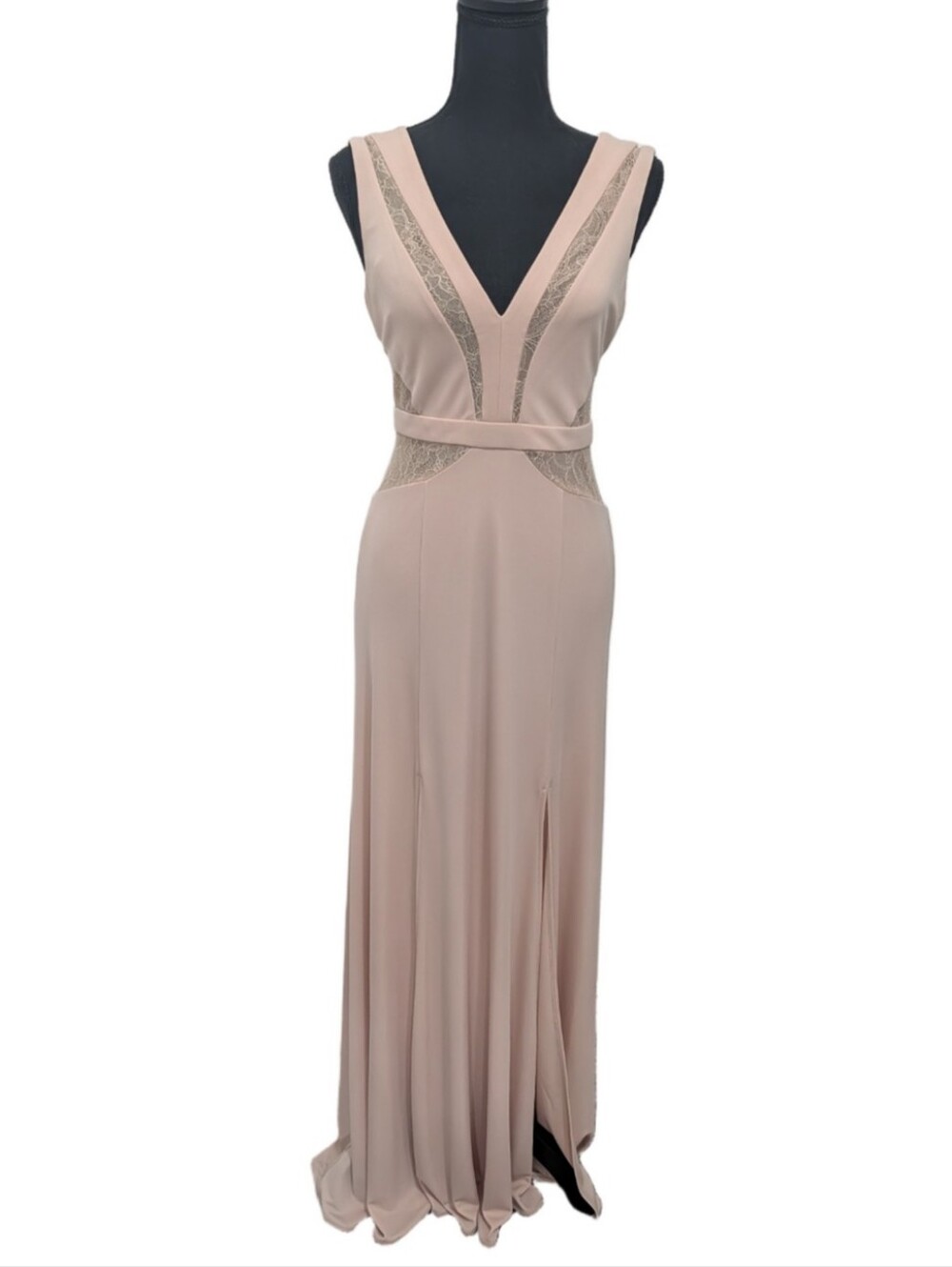 BCBGMAXAZRIA Lace V-Neck Formal Sheath Dress